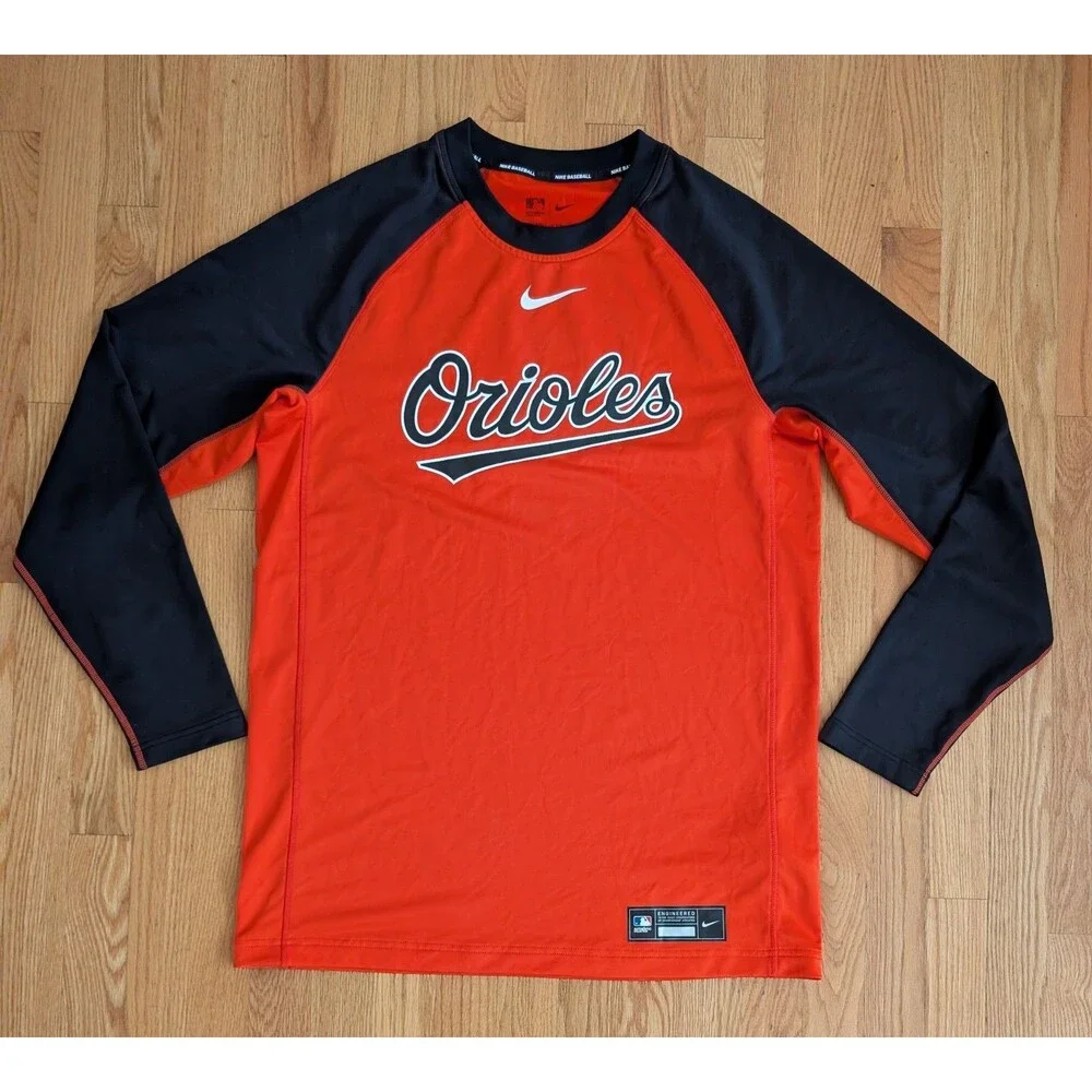 Nike Baseball Baltimore Orioles Shirt Long Sleeve XL Dri-Fit MLB Team Authentic
